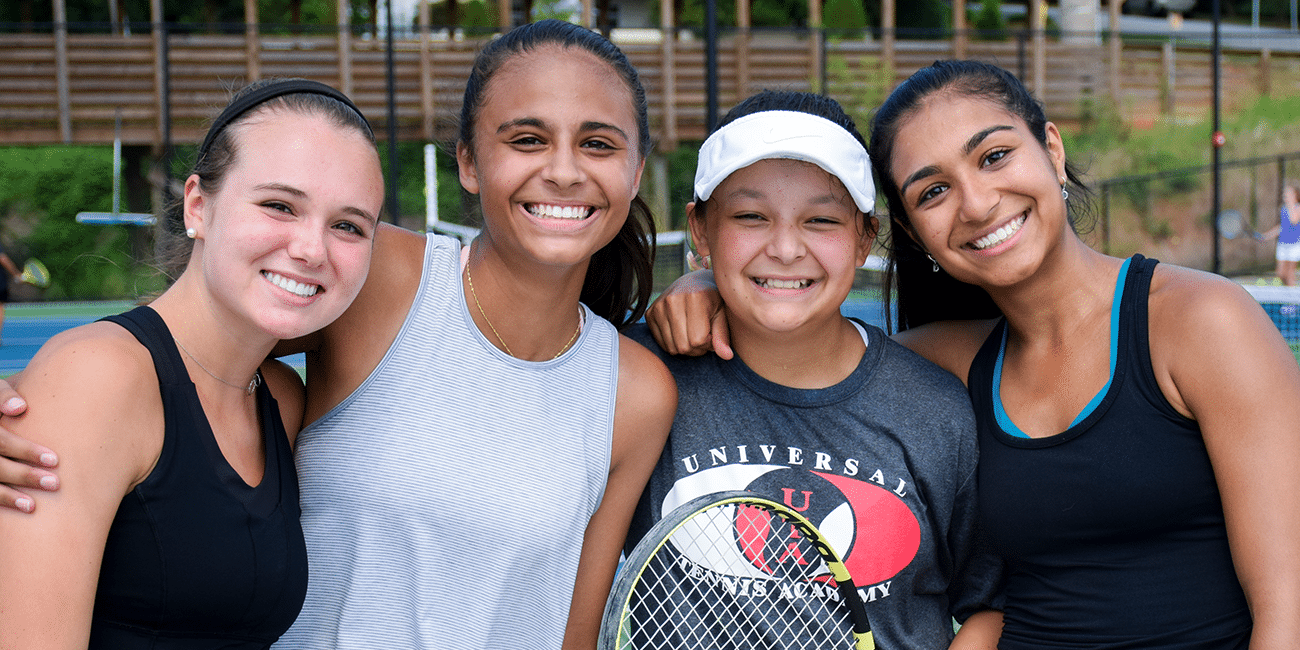 UTA (Universal Tennis Academy) Bitsy Grant Junior Program 4 Girls Smiling