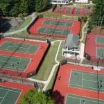 Arial shot of tennis courts